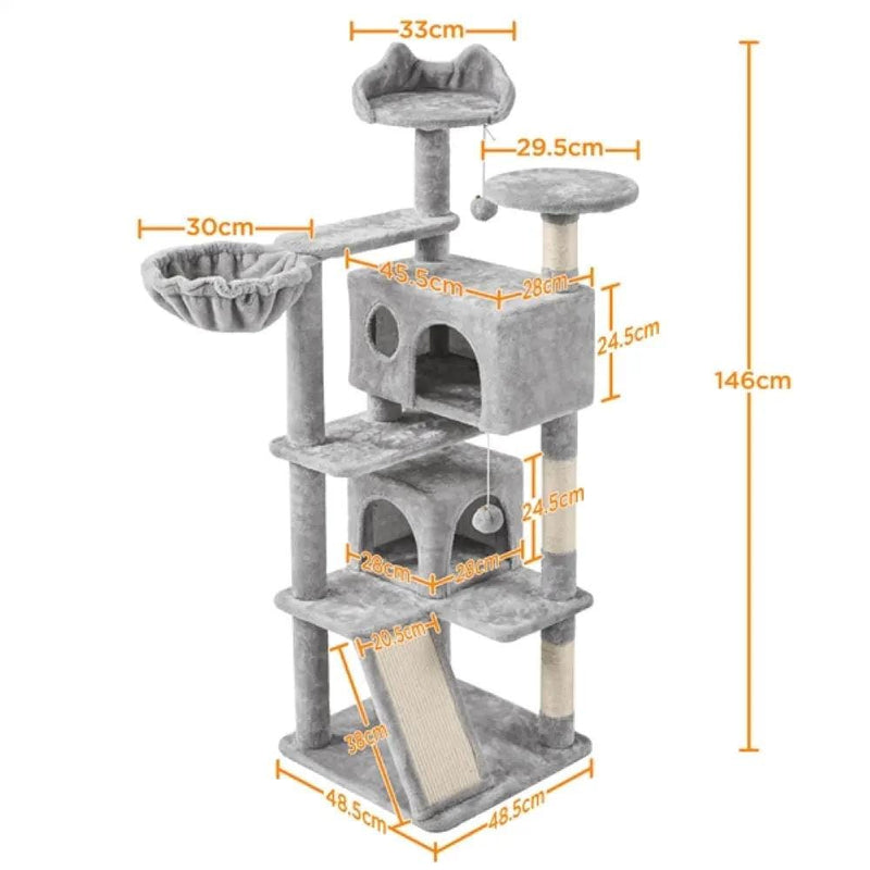 Yaheetech 146cm Height Cat Tree Condo Kitten Tree Tower 146cm Height Cat Tree Condo Kitten Tree Tower