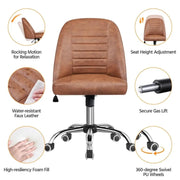 Yaheetech Faux Leather Mid Back Home Office Desk Chair Faux Leather Mid Back Home Office Desk Chair