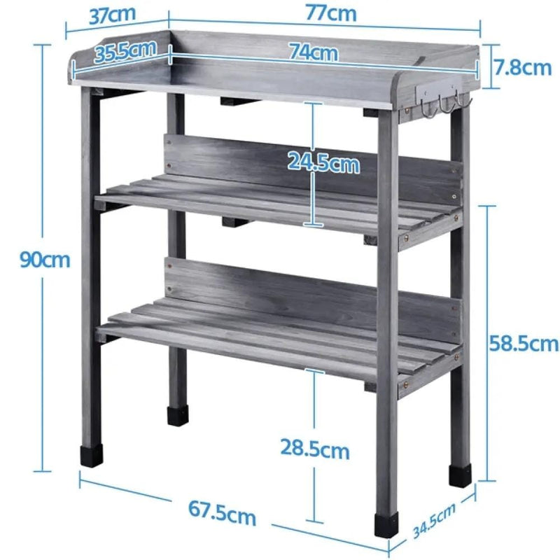 Yaheetech 3-layer Outdoor Potting Bench Gardening Table 3-layer Outdoor Potting Bench Gardening Table