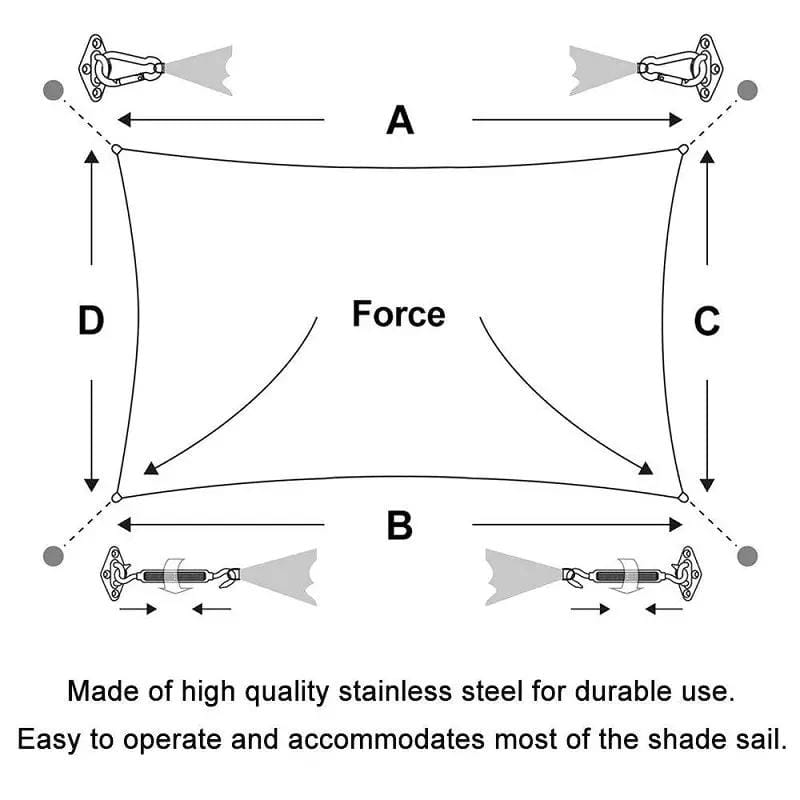 Outdoor Shade Sail Hardware Kit for Rectangle Sun Shade Sails Mounting Accessory – view 2