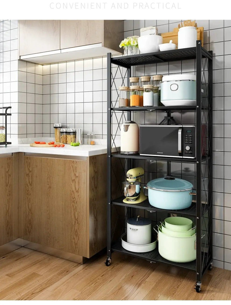 salelink.co.nz Unbranded Folding Shelving Rack Black 5-Tier Folding Shelving Rack Black 5-Tier | Action Outdoors NZ