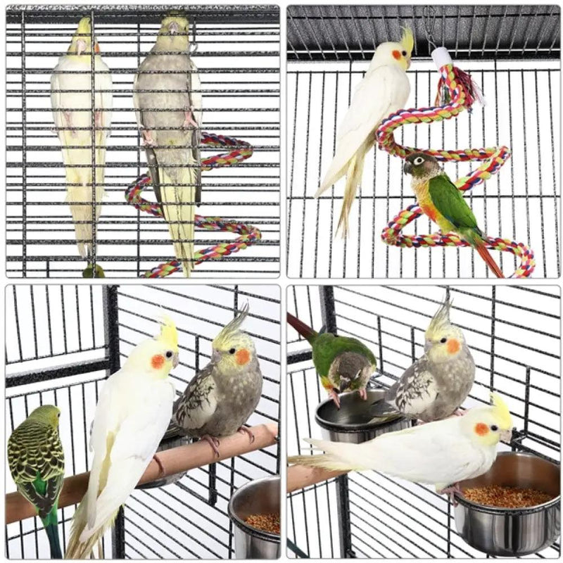 Yaheetech H68.5'' Play Top Parrot Cage Metal Rolling Bird Cage H68.5'' Play Top Parrot Cage Metal Rolling Bird Cage