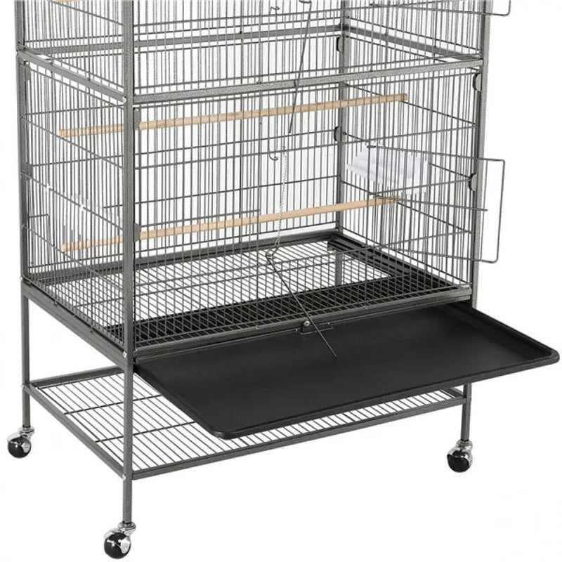Yaheetech 52″ H Large Parrot Cage Rolling Metal Bird Cage 52″ H Large Parrot Cage Rolling Metal Bird Cage