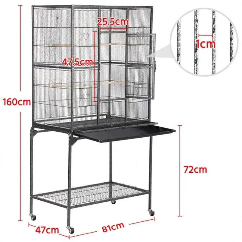 Yaheetech 63’’H Large Parrot Cage w/ Stand Rolling Metal Pet Cage 63’’H Large Parrot Cage w/ Stand Rolling Metal Pet Cage