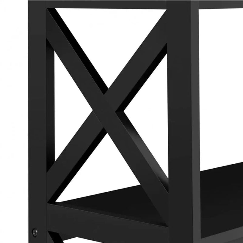 Yaheetech 3-Tier Wooden Console Table Sofa Side Table with X-shape 3-Tier Wooden Console Table Sofa Side Table with X-shape