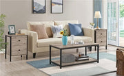 Yaheetech Metal-Framed Side Table with 2 Drawers Metal-Framed Side Table with 2 Drawers