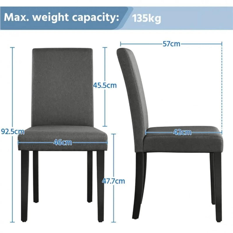 Yaheetech 4pcs Parson Dining Chairs Fabric Upholstered Urban Style 4pcs Parson Dining Chairs Fabric Upholstered Urban Style