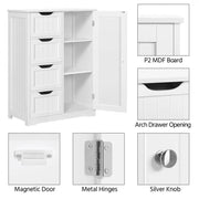 Yaheetech Large Wooden Bathroom Floor Cabinet Large Wooden Bathroom Floor Cabinet