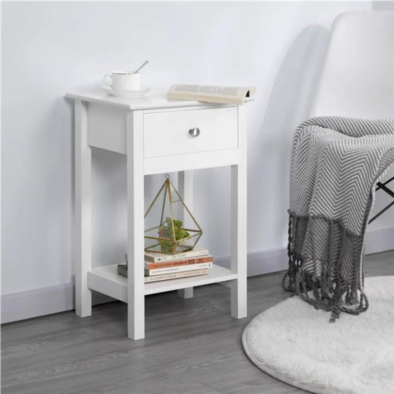 Yaheetech Bedside End Table Storage Cabinet Night Stand with Drawer Bedside End Table Storage Cabinet Night Stand with Drawer