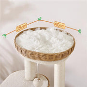 Yaheetech 36″ Tall Rattan Cat Tree Cat House Cat Tower 36″ Tall Rattan Cat Tree Cat House Cat Tower
