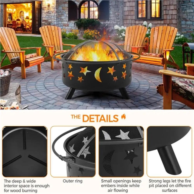 Yaheetech Round Fire Pit Round Fire Pit