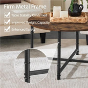 80cm Rustic Round Coffee Table Minimal Vintage Industrial Coffee Table – view 2