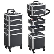 5-In-1 Professional Aluminum Rolling Cosmetic Makeup Train Cases Trolley – view 7