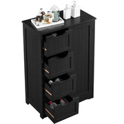 Wooden Bathroom Cabinet 4 Drawers & Cupboard Bathroom Storage Unit – view 7