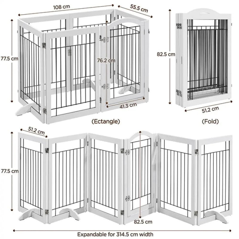 Yaheetech 6-Panel Pet Puppy Safety Fence with 3 Support Feet 6-Panel Pet Puppy Safety Fence with 3 Support Feet