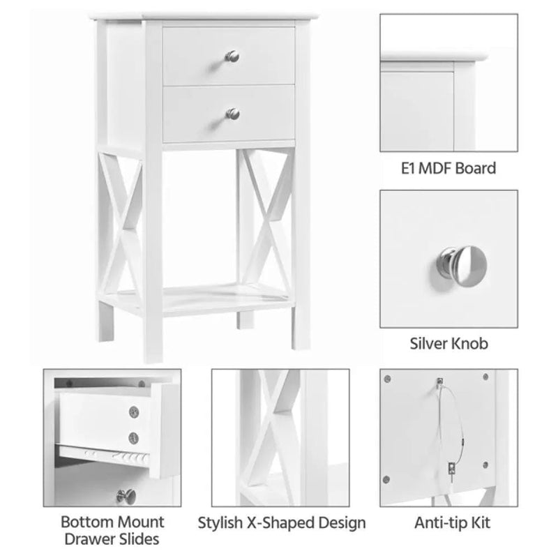 Yaheetech 70cm Tall Bedside Table End Table 70cm Tall Bedside Table End Table