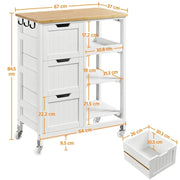 Yaheetech Kitchen Island with Wheels Kitchen Storage Serving Cart Kitchen Island with Wheels Kitchen Storage Serving Cart
