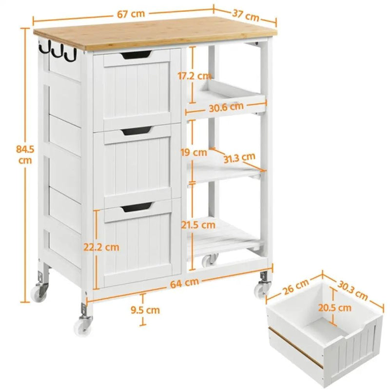 Yaheetech Kitchen Island with Wheels Kitchen Storage Serving Cart Kitchen Island with Wheels Kitchen Storage Serving Cart