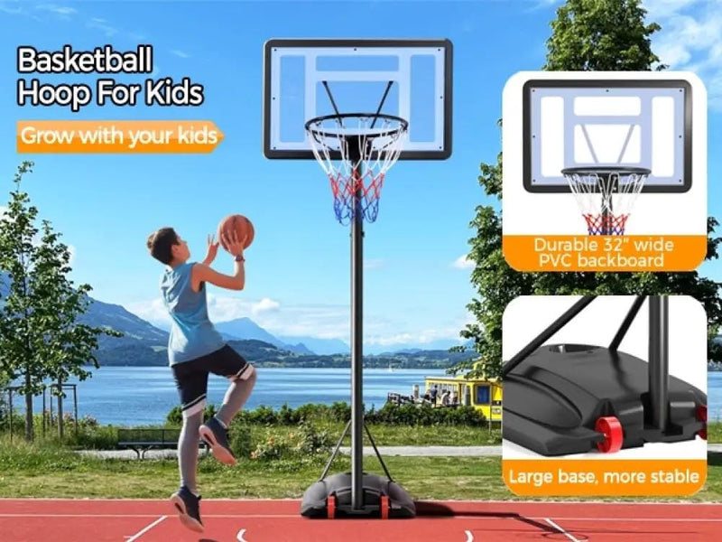 Yaheetech 7.2-9.2FT Height-Adjustable Basketball Hoop System 7.2-9.2FT Height-Adjustable Basketball Hoop System