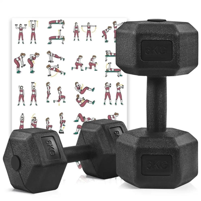 Yaheetech 2x6kg Hexagon Dumbbells Set 2x6kg Hexagon Dumbbells Set