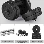 Yaheetech 15kg/33lb Adjustable Dumbbell Weight Set 15kg/33lb Adjustable Dumbbell Weight Set