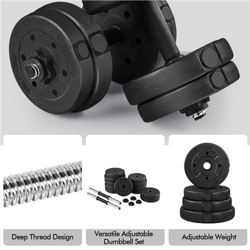 Yaheetech 15kg/33lb Adjustable Dumbbell Weight Set 15kg/33lb Adjustable Dumbbell Weight Set