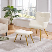Yaheetech Boucle Accent Chair and Ottoman Boucle Accent Chair and Ottoman