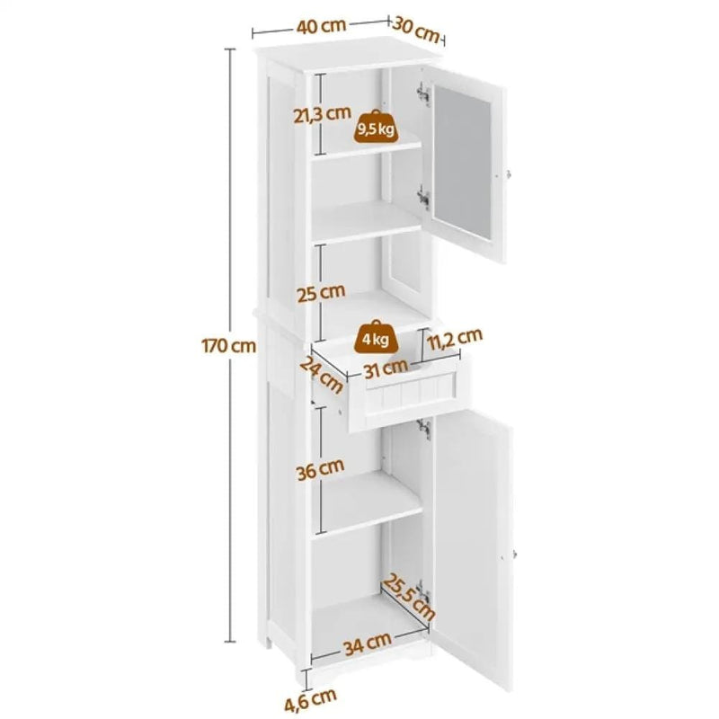 Yaheetech Freestanding Storage Cabinet with Door Freestanding Storage Cabinet with Door