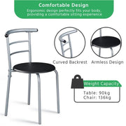 Yaheetech Modern Round Dining Table Set for 2 Dining Chairs Modern Round Dining Table Set for 2 Dining Chairs