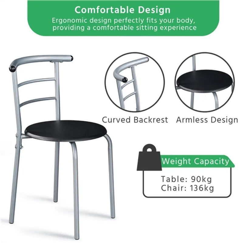 Yaheetech Modern Round Dining Table Set for 2 Dining Chairs Modern Round Dining Table Set for 2 Dining Chairs