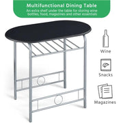 Yaheetech Modern Round Dining Table Set for 2 Chairs + 1 Table Modern Round Dining Table Set for 2 Chairs + 1 Table