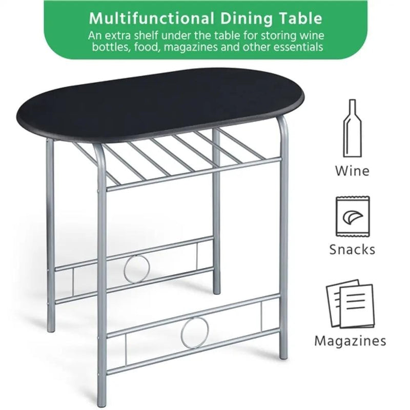 Yaheetech Modern Round Dining Table Set for 2 Chairs + 1 Table Modern Round Dining Table Set for 2 Chairs + 1 Table