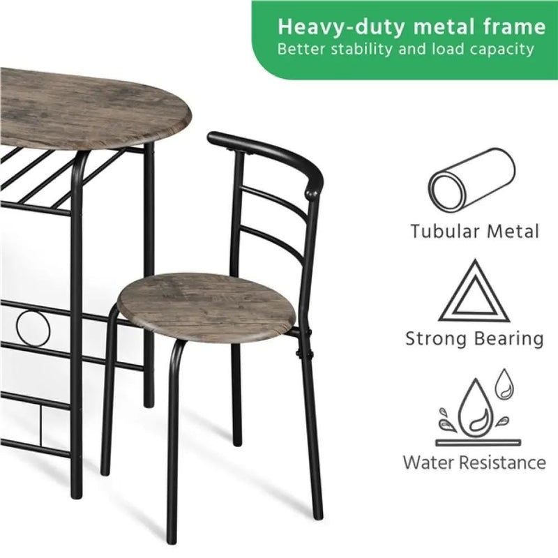 Yaheetech 3 Piece Dining Set Dining Table Dining Chair Set 3 Piece Dining Set Dining Table Dining Chair Set