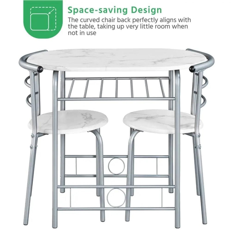 Yaheetech Modern Dining Set 1X Table + 2 Chairs Modern Dining Set 1X Table + 2 Chairs