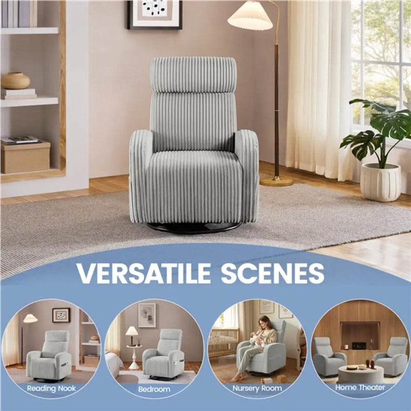 Yaheetech 360-Degree Swiveling Nursing Glider Chair Rocking Chair 360-Degree Swiveling Nursing Glider Chair Rocking Chair
