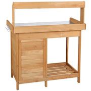 Outdoor Garden Potting Bench Table Work Bench Metal Tabletop – view 7