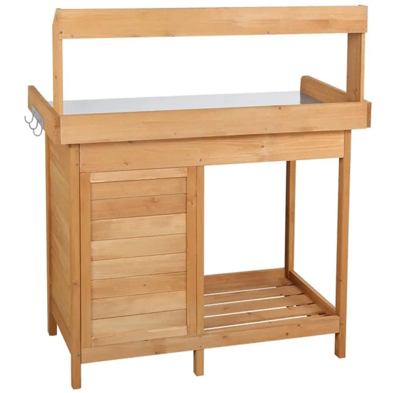 Outdoor Garden Potting Bench Table Work Bench Metal Tabletop – view 7