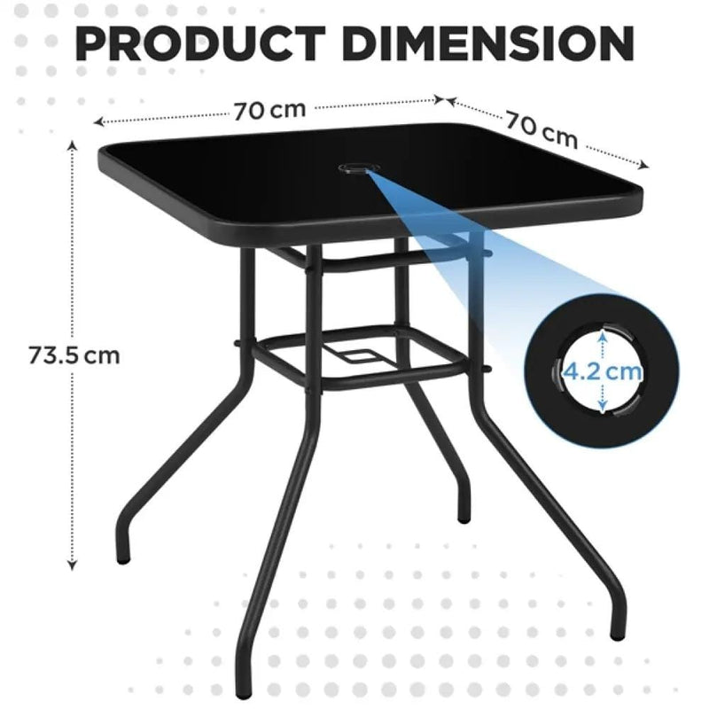 Yaheetech 28″ Square Patio Bistro Table with Umbrella Hole 28″ Square Patio Bistro Table with Umbrella Hole