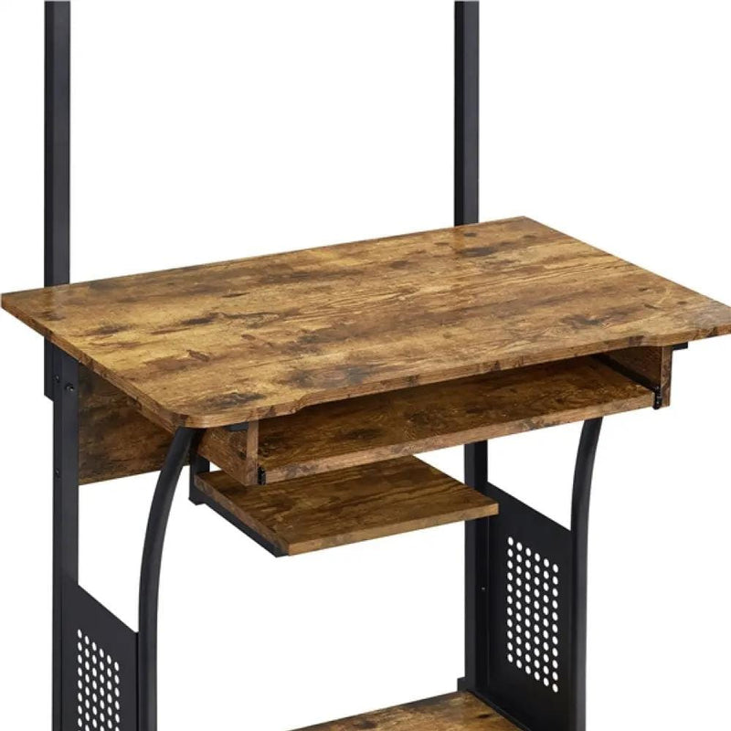 3-Tier Rolling Computer Desk Study Table with Printer Shelf – view 7
