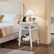 Yaheetech End Table with Cat Bed Side Table End Table with Cat Bed Side Table