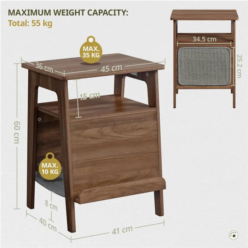 Yaheetech Side Table with Cat House & Scratching Board Side Table with Cat House & Scratching Board