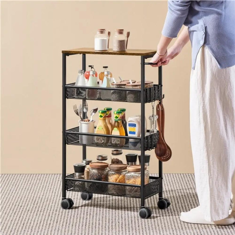 Yaheetech 4-Tier Storage Trolley Kitchen Trolley 4-Tier Storage Trolley Kitchen Trolley