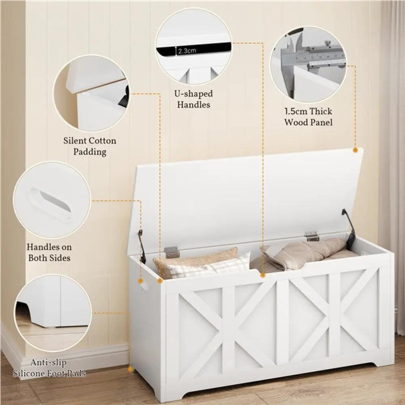 Yaheetech Wooden Storage Chest Storage Bench Wooden Storage Chest Storage Bench