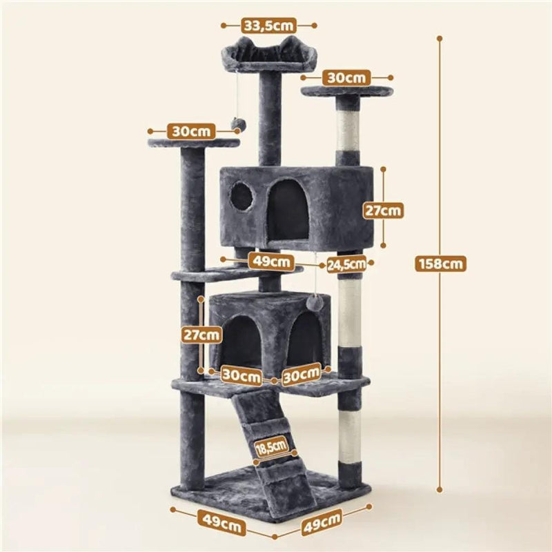 Yaheetech 158cm 158cm Tall Cat Tree Condo Kitten Tree Tower 158cm 158cm Tall Cat Tree Condo Kitten Tree Tower