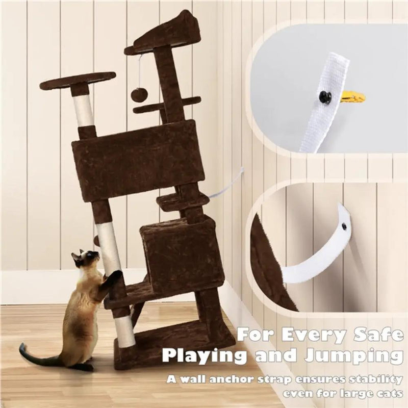 Yaheetech Multilevel Cat House Cat Tree Cat Tower Multilevel Cat House Cat Tree Cat Tower