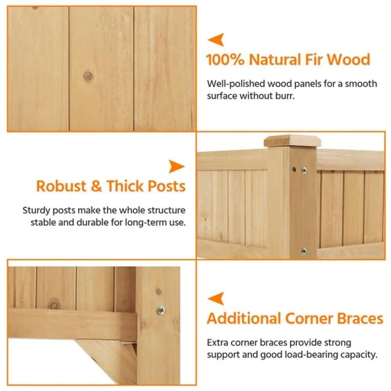 Yaheetech 8-Pocket Wood Elevated Garden Planter with Fabric Liner 8-Pocket Wood Elevated Garden Planter with Fabric Liner