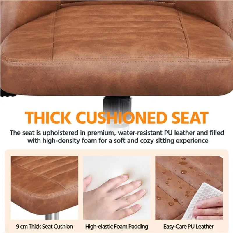 Yaheetech Faux Leather Mid Back Home Office Desk Chair Faux Leather Mid Back Home Office Desk Chair