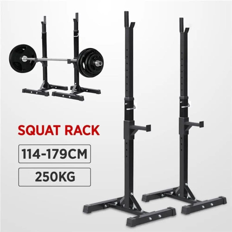Pair of Adjustable Squat Rack Standard 45-70 Inch Solid Steel Squat Stand – view 7