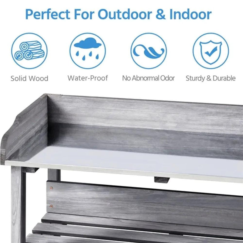Yaheetech 3-layer Outdoor Potting Bench Gardening Table 3-layer Outdoor Potting Bench Gardening Table