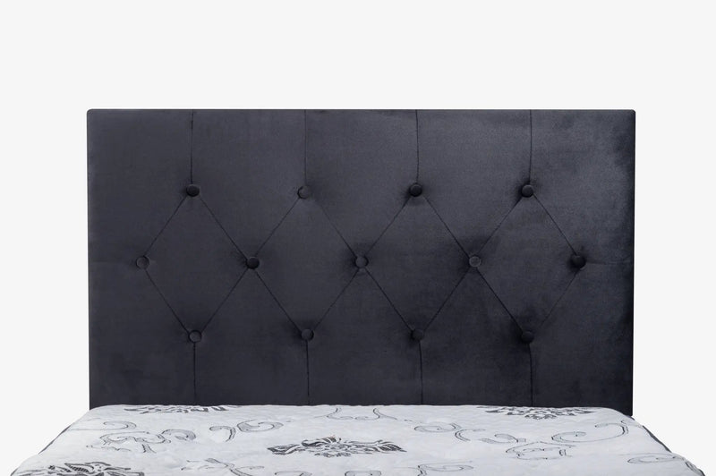 sue-e furniture Headboards Fenland Headboard Black Velvet King Single Size Fenland Headboard Black Velvet King Single Size